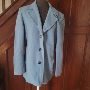 Rafaella Womens Light Blue Soft Wool & Cashmere Blazer Size 12